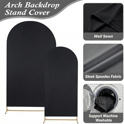 Arttown Arch Backdrop Stand Set, 7.2FT and 6FT, for Wedding Event Black - Image 4