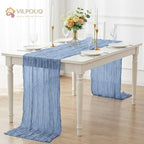 12Pack Dusty Blue Cheesecloth Table Runner 10FT Wedding Party Decor - Image 7