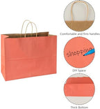 BLEWINDZ 70Pcs Large Paper Bags with Handles, 16x6x12 Inches Orange Paper Shopping Bags for Small Business, Large Kraft Gift Bag Bulk for Grocery Mechandise Retail - Image 5