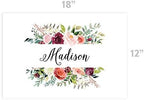 Andaz Press Custom Personalized Disposable Paper Placemats, 12 x 18 Inch, Set of 25, Custom Peach and Burgundy Floral, Tableware, Dining, Table Setting for Wedding, Bridal Shower, Baby Shower, Holiday - Image 3