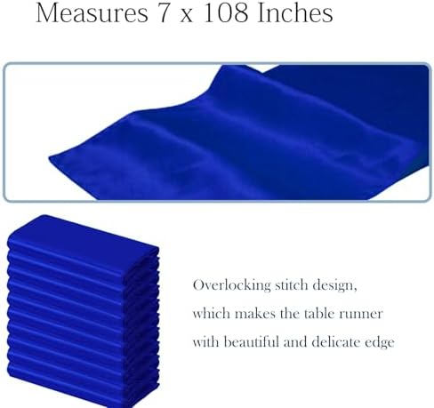 50 Pack Royal Blue Chair Sashes Bows Satin Wedding Chair Ribbons 7x108 Inch - Image 3