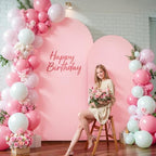 Pink Arch Backdrop Cover 7.2FT 6FT Spandex Arch Covers Stretchy Backdrop Set of 2, Double-Layer Wrinkle Free Wedding Arch Stand Cover Party Backdrop Curtains for Baby Shower Birthday Party Decoration - Image 4
