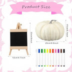 Domensi 9.8inch Pumpkin Baby Shower Guest Book Alternatives Baptism Party Decor Includes 12 Washable Markers & Mini Chalkboard Sign Alternative to Traditional Guest Books for Wedding Bridal Shower - Image 2