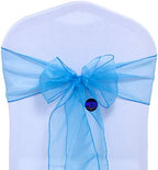 MDS Pack of 100 Organza Chair Sashes for Wedding & Event Décor – Blue - Image 2