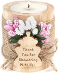 10 wooden Tealight Candle Holders for Baby Christening Party Favors, Gifts for Guests, Gender Reveal Party Gifts, Baby Girl Gender Reveal. (Light pink) by JusFavors