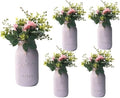 Lavender Bridal Shower Decorations | Set of 5 Table Centerpieces | Quart 32 oz Painted Mason Jars | Baby Shower Centerpiece Table Decorations | Engagement Party Decor (5 Lavender w/Greenery/Pink) by VivasFlowerShop