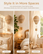 Toyvian 2PCS Rattan Hot Air Balloon Decor for Nursery, Hanging Wall Decor - Image 3