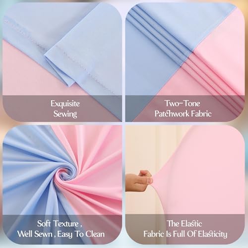 Arch Backdrop Cover Set of 3 Wedding Arch Covers Stretchy Backdrop Baby Blue Pink Arch Cover 6FT 6.6FT 7.2FT Arch Backdrop Stand Cover Spandex Birthday Party Ceremony Baby Shower Banquet Decoration - Image 4