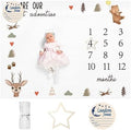 Personalized Baby Milestone Blanket for Boys Girls Baby Month Blanket- First Year Calendar Monthly Growth Chart - Deer Print Halloween Birthday Gifts for Infant Todder(FixedSize) by Dyoart