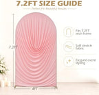 7.2FT Pink Arch Cover - Stretchy Fitted Arch Backdrop Cover for Round Top Chiara Backdrop Stand for Wedding Baby Shower Birthday Party Bridal Shower Decorations - Image 5