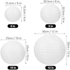 40 Pack 6" 8" 10" 12" Chinese Lanterns, Elegant White Paper Lanterns, Round Paper Lanterns for Party Decorations, Weddings, Birthdays.by IHDYPPEW - Image 2