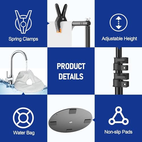 EMART 10x7ft Backdrop Stand Adjustable Photo Background Stand Kit - Image 6
