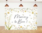 9x6ft Mommy to Bee Backdrop Bouquet Baby Shower Party Wildflower Honeycomb Floral Gender Reveal Sweet as Can Photography Background Party Banner Decorations Photo Studio Props by Unknown