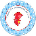 40 Stickers Dragon Red Blue Thank You Party Favor Label Baby Boy Shower Birthday Gift Label by Unknown