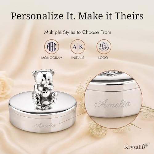 Teddy Bear 925 Sterling Silver First Curl & Tooth Keepsake Box - Image 3