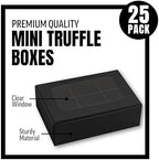 25 pcs Black Mini Truffle Box for 6 treats with Window and Dividers, Bakery Boxes, 5 x 3.5 x 1.57 Inches VERY SMALL Baking Boxes, Square Truffles Box Decorating Supplies for Gift Giving - Image 3
