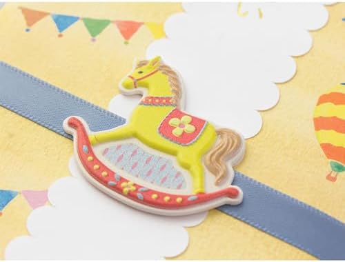 Midori 25368006 Celebration Bag, PC Gold Seal, Baby Shower, Wooden Horse Pattern - Image 4
