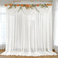 10ft x 10ft Cream White Backdrop Curtains, Wrinkle-Free Sheer Chiffon Fabric Photo Backdrop Drapes for Wedding Arch Party Ceremony Stage Photography Decorations by WishCare
