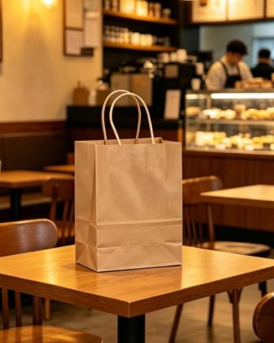 qiqee 400-Packs Brown Paper Gift Bags with Handles Bulk 10.6"x8.3"x4.3" Medium Size Paper Bags Multiple Uses - Image 6