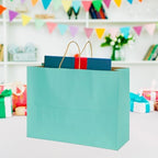 BLEWINDZ 70Pcs Gift Bags Large 16x6x12 Inches Kraft Paper Bags with Handles Bulk – Light Blue Goodie Bag Shopping Bag for Grocery Merchandise - Image 3