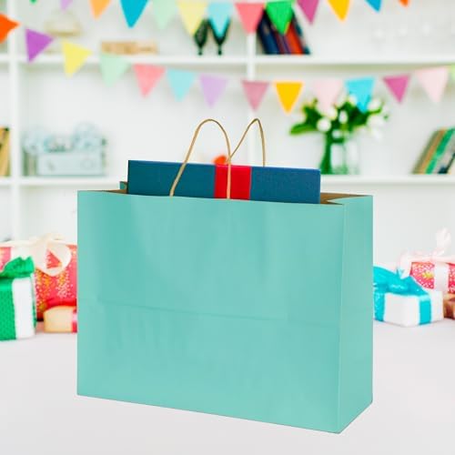 BLEWINDZ 70Pcs Gift Bags Large 16x6x12 Inches Kraft Paper Bags with Handles Bulk – Light Blue Goodie Bag Shopping Bag for Grocery Merchandise - Image 3