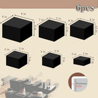 6PCS Black Acrylic Buffet Display Risers 3in to 8in - Image 2