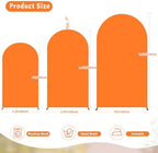 7.2FT Orange Arch Backdrop Cover - Polyester Fitted Wedding Arch Stand Covers Round Top Chiara Arch Backdrop Cover for Birthday Party Banquet Photo Background Decoration - Image 4