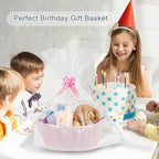 COMSE Small Woven Basket with Gift Bags and Ribbons, Gift Basket Empty, and Tall Storage Basket, Blanket Basket, Large Laundry Basket - Image 4