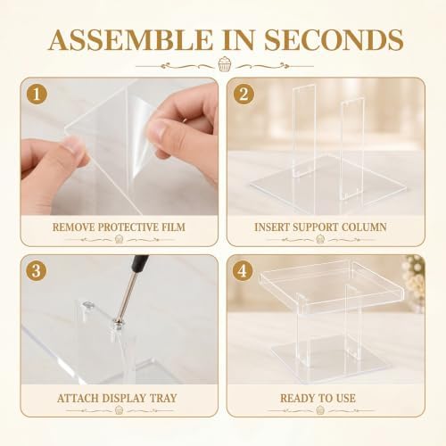 Ripeng 5 Tiered Large Dessert Table Display Set 10, 10.5, 11, 11.5, 12 Inch - Image 4
