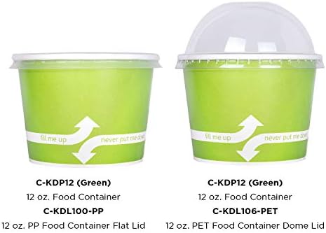 Karat [12oz - 1000 ct] Paper Ice Cream Cups & Soup Bowls for Hot/ Cold Food - Ideal for Soup, Ice Cream, Gelato, Yogurt and Snacks - Green - Image 4