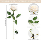 48 PCS Champagne Roses Artificial Flowers, Silk - Image 2
