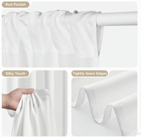 Joydeco 10x10ft White Backdrop Curtain for Parties, Wrinkle Free White Curtains Photo Backdrop for Wedding Decor, Birthday Party Graduation Baby Shower Photography(5ft x 10ft, 2 Panels) - Image 4