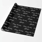 MyPupSocks Customized Face Wrapping Paper, Personalized Wrapping Paper Happy Birthday with Name Black Photo Picture Gift Wrap Paper Roll 58x23 for Women Men Kids Boys Girls Baby Birthday 5 Rolls - Image 2