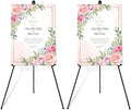 Easel Stand for Wedding Sign & Poster 63'' Easels for Display Portable Art Easel for Floor Adjustable Metal Easel Black 2 Pack by DDEAT