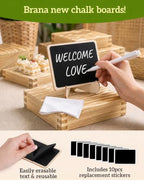 10PCS Pine Wooden Nested Buffet Risers with Mini Signs - Image 4
