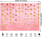 8x6ft Twinkle Littler Star Backdrops Pink Starry Sky Gold Glitter Little Star Photography Background Birthday Party Decorations Baby Shower Backdrop for Girls Kids Portrait Photography Backdrop - Image 2