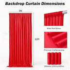 20x12 ft Red Backdrop Curtains for Weddings Parties, Birthdays and Photos - Image 5