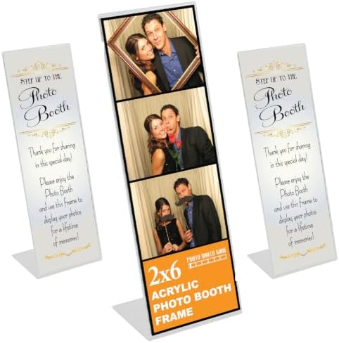 2x6 Slanted Photo Strip Frames - Silver Insert, 200 Pack by PhotoBoothNook