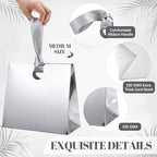 Feifeiya 30 Pcs Medium Silver Gift Bags with Ribbon Handle - Image 3