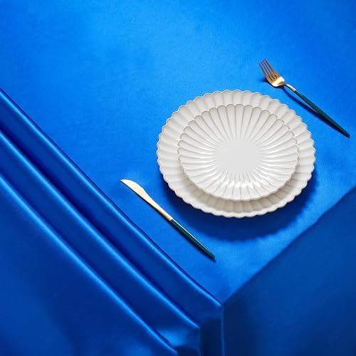 6 Pack Satin Table Cover Rectangle, Royal Blue, 60 x 84 Inches - Image 3