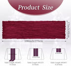 20 Pack Burgundy Red 17 x 108 Inch Cheesecloth Table Runner - Boho Gauze Sheer Fabric for Wedding Baby Shower Party Home Decor - Image 2