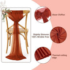MDS Pack of 125 Chiffon Chair Sashes for Wedding & Event Décor - Terracotta - Image 3