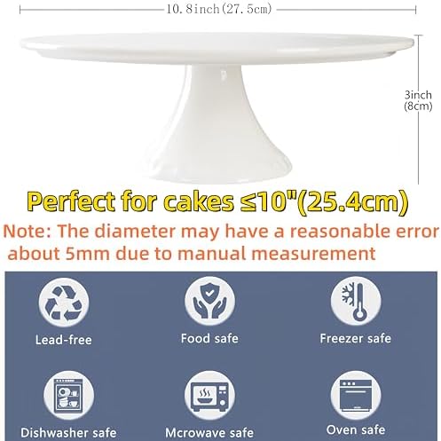 White Porcelain Cake Stand 10 Inch, Round Dessert Stand, Display Cupcake Stand for Party, Weddings, Birthday, Baby Shower - Image 2