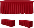 2 Pack Red Tablecloths Spandex Table Covers 4ft for Christmas Decor by HolidayIdeas