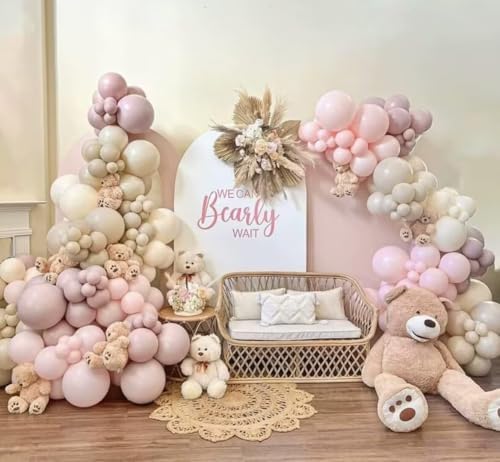 We Can Bearly Wait Brown Arch Cover for Baby Shower Party Decor,Elastic Spandex (G2358X,4ftx7.2ft (125x220cm)) - Image 3
