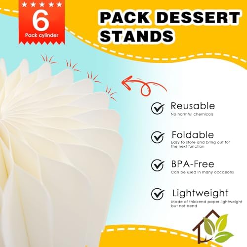 6 Pcs Buffet Risers, Foldable Food Display Risers, White - Image 2