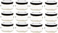 Nakpunar 12 pcs 3.3 oz Glass Tureen Jars with Black Lids -100ml by Nakpunar