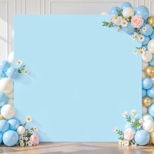 Square Backdrop Arch Cover Baby Blue 6.6FT x 6.6FT Square Arch Backdrop Covers Stretchy Spandex Fitted Square Backdrop Cover for Birthday Party Wedding Ceremony Banquet Decoration by Shillance