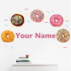 Oliver's Labels Premium Name Wall Decals - Matte Finish Personalized Wall Art for Kids' Rooms & Nurseries (Donuts) by Oliver%27s+Labels