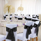Babenest 50pcs Satin Chair Sashes Ties for Party Wedding, Black - Image 3
